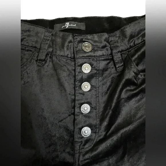 7 For All Mankind Women’s High Waisted Ankle Skinny Black Velvet Pants size 29 - Picture 6 of 16